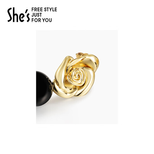 She s Akiko Barbie Elegant Oil Drop Rose Earrings Fashion Earrings 925 Silver Needle Earrings Light Luxury Birthday Gift for Women Round Beads SPE8609123G0