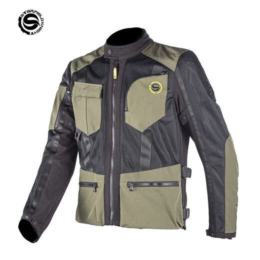 Star Knight Summer Riding Traje de motocicleta motocicleta Equipo de motocicleta Racing Anti-caza Anti-caza transpirable para hombres resistente a la chaqueta de malla masculina juego de traje funcional skj-826 verde M