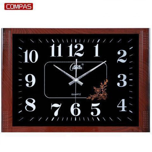 Combasi Combasi Watch Hanging Wire Living Room Wall Clock Bedroom Office Pure Sound Simple Calendar Clock Large Quartz Clock 6626 Calendar Wood Grain Black Disk 50.5cm 20 inches (diameter)