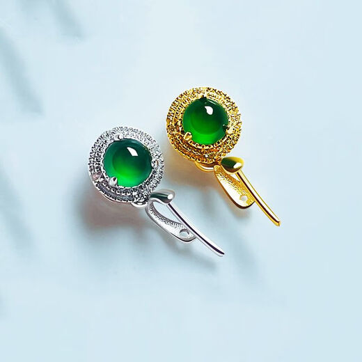 Fat Donglai's same style 18K gold plated accessories buckle universal buckle 18k plated necklace pendant buckle green egg jade Buddha pendant silver style