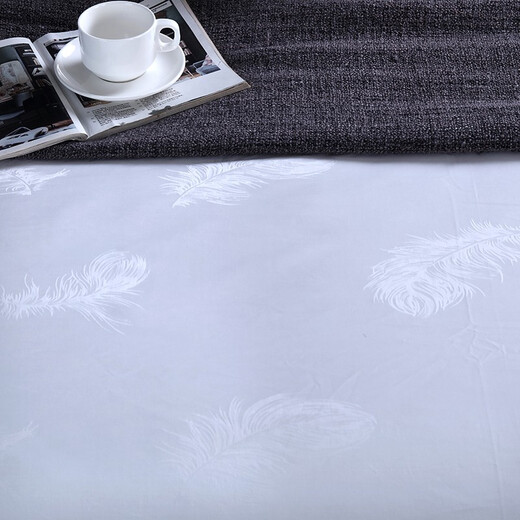 Mengwei white five-star hotel guesthouse homestay cotton four-piece set pure cotton satin embroidered solid color bedding 60 feather flowers 2.0 meters bed (220*240cm quilt cover) four-piece set