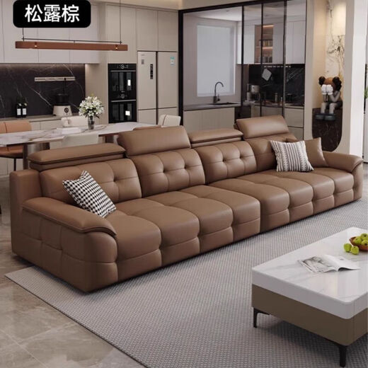 2025 new Italian minimalist high back Lawrence leather sofa living room modern light luxury Internet celebrity leather art sofa six-proof cat claw leather 1.2m double armrest single seat