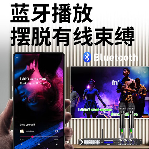 NXGNXG professional effector KTV pre-amp reverberation microphone anti-howling stage home singing to eliminate accompaniment G3 effector built-in rechargeable wireless microphone with XLR male and bus line