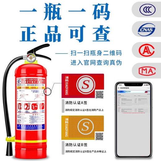 手提式家用灭火器4kg干粉4公斤车载店用工厂12358kg消防器材套装  3KG灭火器*2支  3C认证