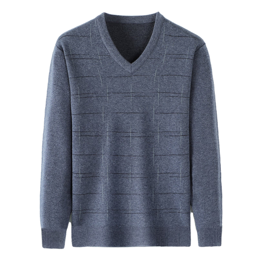 Septemberg (Septwolves) Sweater mittleren Alters Herren verdickter V-Ausschnitt-Strickjacke Herren warmer Winter Vater Hühnchenkragen gestricktes Hemd Basishemd Schwarz grau 6626 190/4XL empfohlen 190-210jin [Jin gleich 0,5 kg]