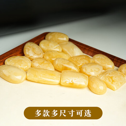 Lv Nong Jewelry Beeswax Pendant Chicken Fat Yellow and White Nectar Water Drop Necklace Birthday Gift for Men and Women The main stone weighs about 8~8.9g/single stone comes with certificate