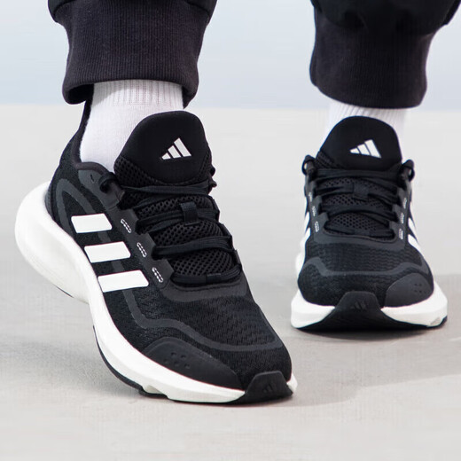 Adidas men and women running shoes summer shock-absorbing, anti-slip, wear-resistant and comfortable running sneakers IH6038 black size UK8