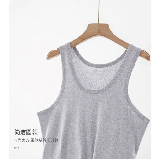 Langsha vest men's spring and summer pure cotton youth sports sleeveless middle-aged and elderly cotton loose inner wear bottoming sweatshirt