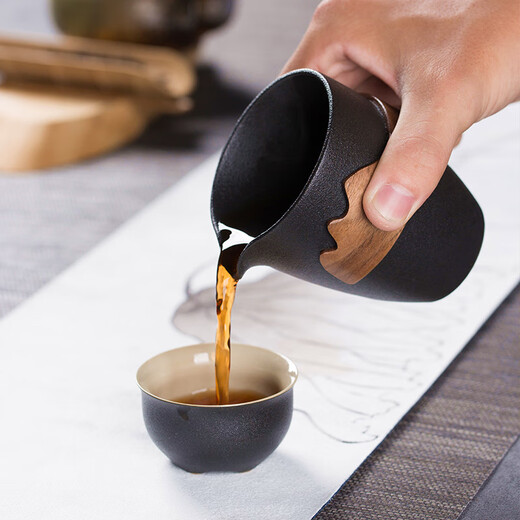 木制隔热杯套玻璃杯防烫套隔热套防滑水杯圈保护手持木制日式公 咖啡色木套6630款 厚款