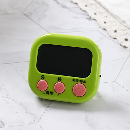 Qikang kitchen timer student learning electronic multi-functional alarm clock to remember time and remind to do questions and postgraduate entrance examination stopwatch ordinary green timer [can be set to 1 second and 99 minutes]