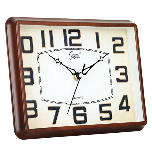 Compas table clock living room simple table clock creative quartz clock fashion clock modern bedside clock 3002 imitation wood