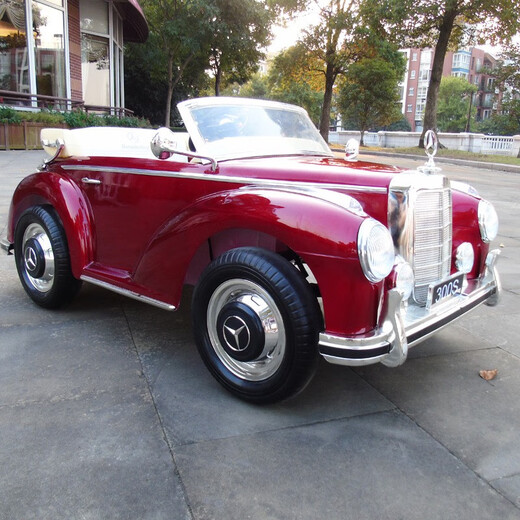 Harley-Bella Mercedes-Benz authorized classic car children's electric car four-wheel with remote control can sit on the baby toy child car beige remote control swing self-driving soft tire leather seat