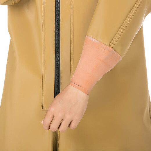 Hongshiyu PVC full-body waders for fishing and fishing, thickened wading pants, waterproof one-piece fishing pants, yellow knitted gloves, whole body 42