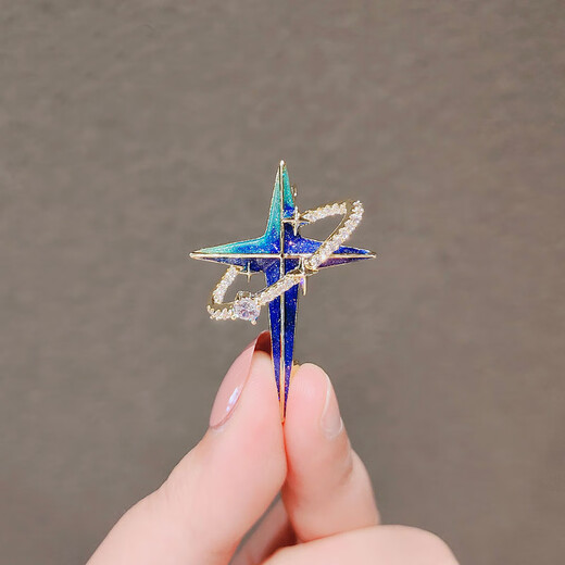 VAN OCEAN ANNORA Planet Universe Brooch Men and Women Couple Pin Collar Pin Cardigan Suit Jacket Four-pointed Star Cross Star A1421-1 Cross Ring Star A22-207