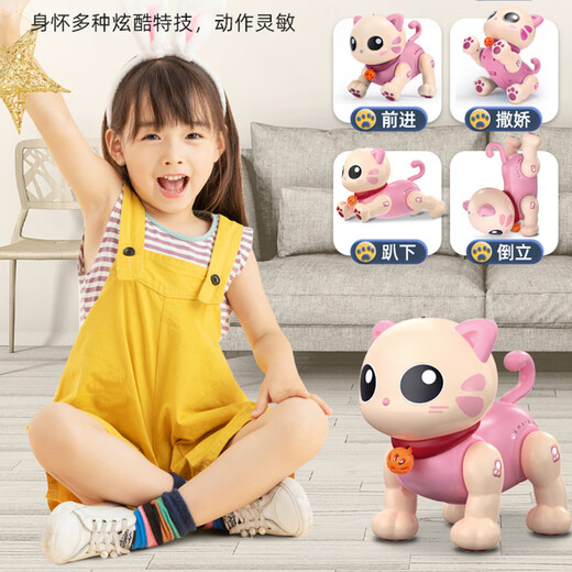 TINABELL British brand children's toys intelligent machine logic dog baby early education puzzle boy and girl birthday gift [Cute pet dormitory cat] princess pink
