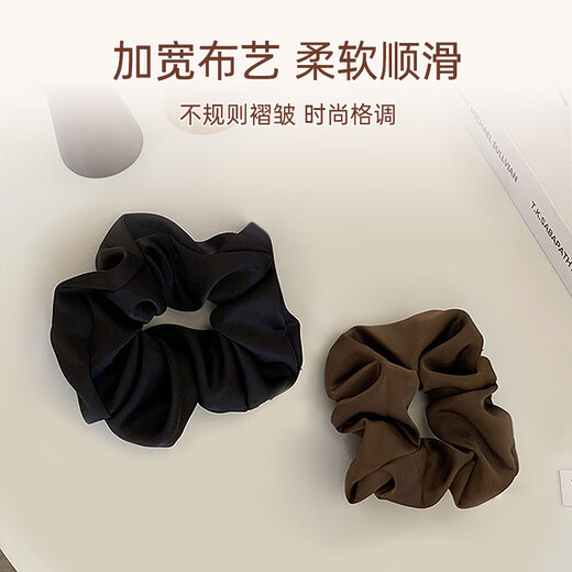 Li Qingqiu and winter French satin large intestine hair rope headband 2 high ponytail balls scalp hair band leather cover hair accessories