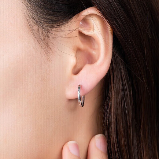 Trendy Acer minimalist hoop PT950 platinum earrings and earrings as a birthday gift for girlfriend. Priced. Single model is about 0.9g.