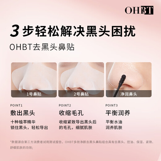 OHBT blackhead removal nose patch 10 sets of 20 pieces blackhead export liquid cleaning tool cleaning acne shrinking pores skin care products