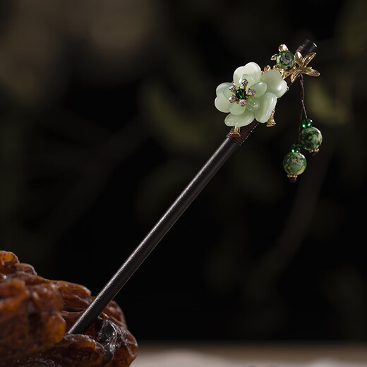 Lexicong wooden hairpin antique Chinese style wooden hairpin Mid-Autumn tassel hairpin simple modern children's Hanfu Hanyancui