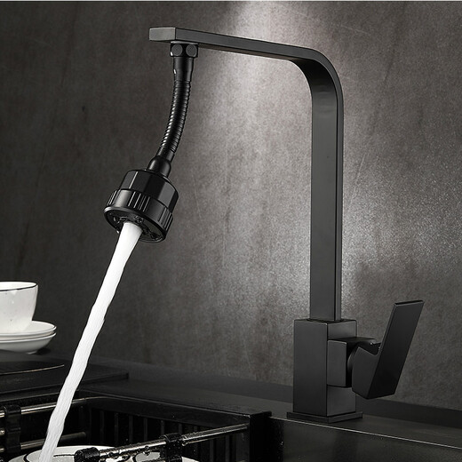 Faucet splash head pressurized rotatable kitchen faucet wash basin and universal faucet shower head extender Electroplating square faucet + five-function extended rod 12243