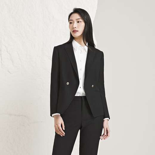 Youngor (YOUNGOR) suit jacket for women, one-button wool blended suit for women, heroic appearance, showing off taste, same style as the mall, black L 170/92A