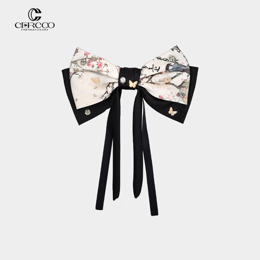 Cercoo Magpie Dengmei New Chinese Style Bow Tassel Hairpin Ponytail Half Clip Back of the Head Hair Accessory as a Gift for Your Girlfriend