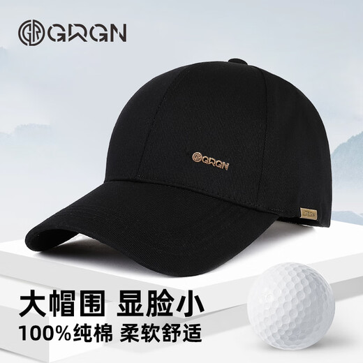 GRGN hat men's trendy baseball hat four seasons to outdoor sports Korean style baseball cap versatile sun hat black
