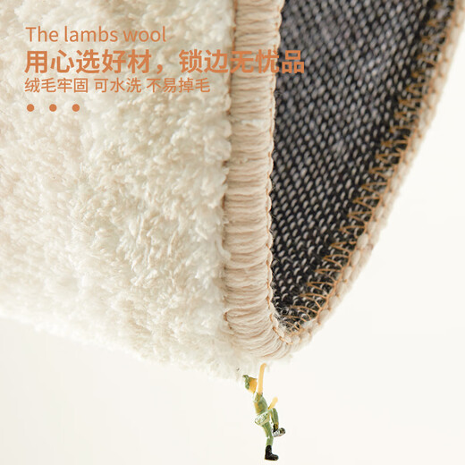 Gu Die Children's Room Bedside Carpet Girl's Bedroom Princess Style Bedside and Bottom Master Bedroom Under the Bed Oval Rabbit Garden Pink Dot Plastic Bottom Lamb Velvet-Oval Oval 60*120cm Selected Fabrics