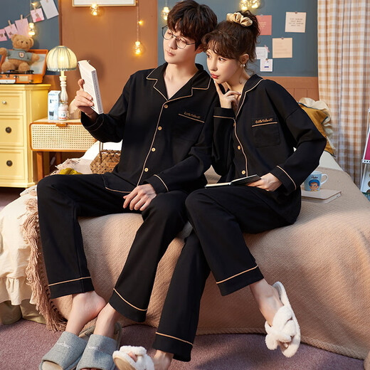 Couples modaux pyjamas printemps et automne aux étudiants à manches longues pour vêtements à domicile Ensemble d'automne et de style hivern