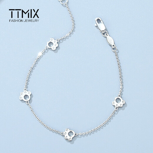 TTMIX cute cat claw platinum bracelet sweet pt950 platinum bracelet birthday gift for girlfriend 3.9-4.1g 16+3cm