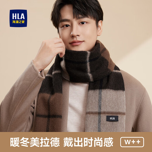 Hailan Home Scarf Men's Winter Warm Wool Scarf Female Couple Valentine's Day Birthday Gift for Boyfriend Husband Maillard Style-Temperament Brown