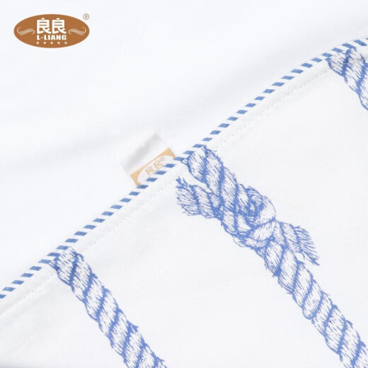 Liangliang baby bedding set linen cotton kindergarten baby bedding sheets thin quilt pillowcase three-piece set blue and white stripes
