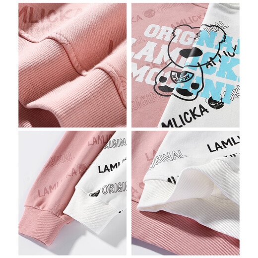 
VENSUP sweatshirt men and women fashion brand autumn and winter panda printed sweatshirt gold round neck long sleeve pullover top couple sweatshirt coat W12044 pink (mostly half size) 5XL code (recommended 200-230 Jin [Jin equals 0.5 kg])