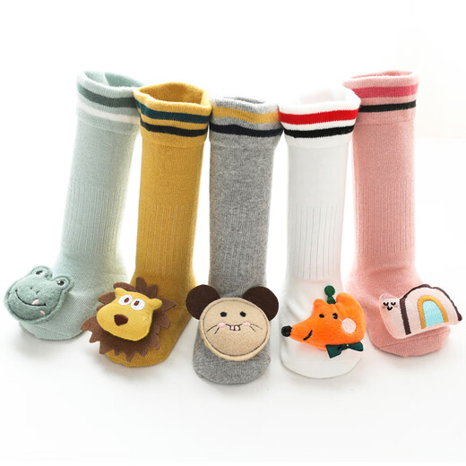 
Childish dragon baby floor socks autumn and winter baby anti-slip toddler socks newborn over-knee stockings cartoon dispensing floor shoes and socks Big-eyed frog 1 pair 6-December [S size]
