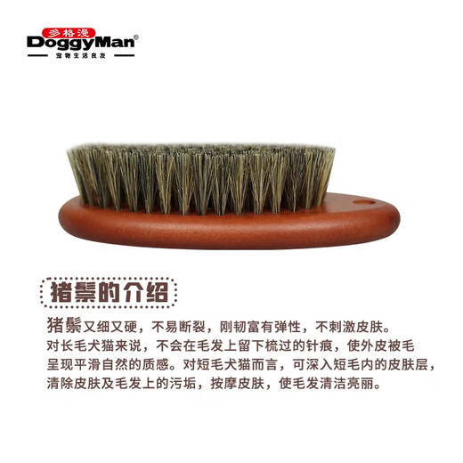 DoggyMand pet bright hair brush NS natural wind cat pig bristle comb pig bristle brush for cats