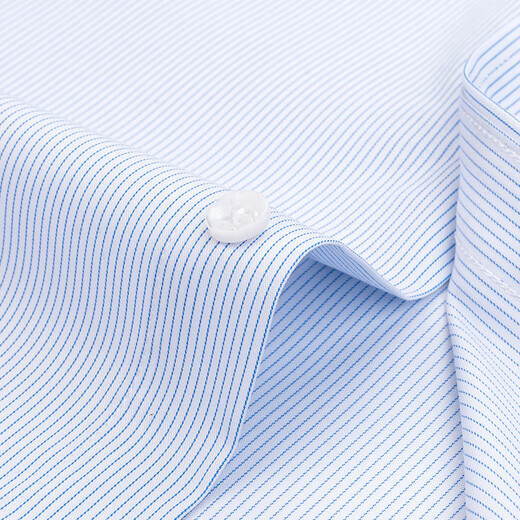 Shanshan three-proof non-iron anti-wrinkle long-sleeved business shirt men's workwear formal wear professional tops blue strip 42