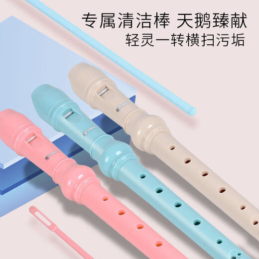 杉贝天鹅德式竖笛学生6孔8孔笛子儿童入门初学乐器直笛六孔八孔高音 海洋蓝 【6孔】赠布袋+教材书