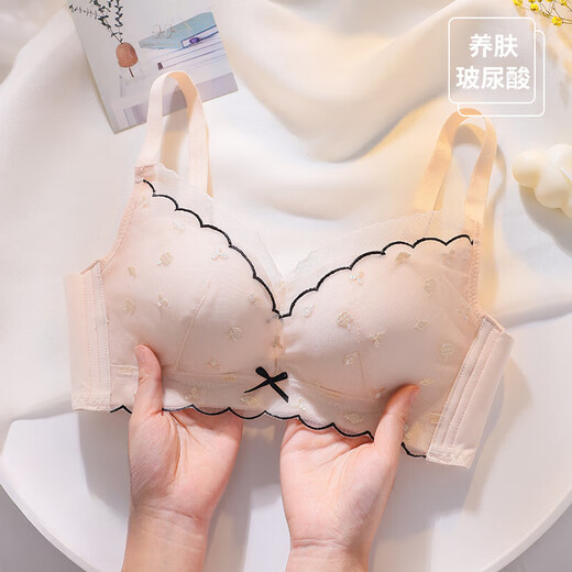 莫代尔日系内衣女小胸聚拢调整型无钢圈上托防下垂少女纯欲文胸罩收副乳 6627白色 70A 32  【厚度2CM左右】
