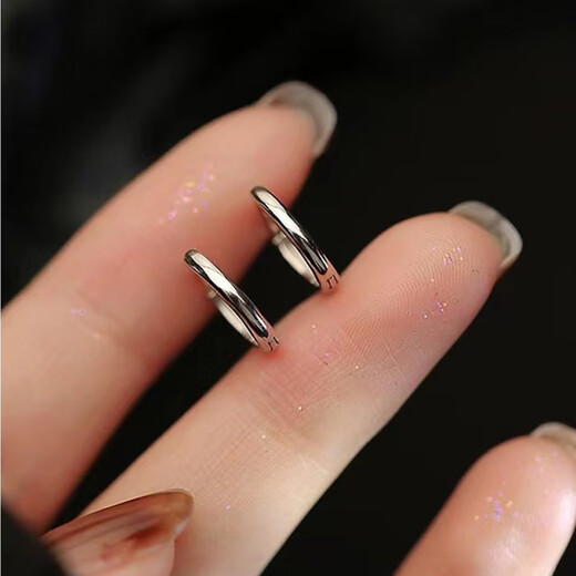 Su Shiliu 999 silver earrings for women with pierced ears, plain hoops, ear bone rings, ear buckles, high-end earrings, earrings, earrings, birthday gifts for women, 999 pure silver earrings, 14mm pair