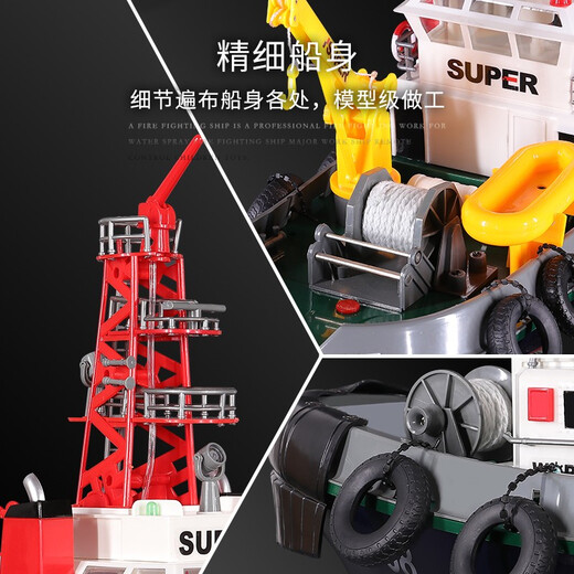 Henglong (Heng Long) Fernbedienungsboot Speedboot Hochgeschwindigkeit Kindermodell für Elektrofeuerboot Modell Submarine Wasserschiff Boy Toy Boat 3810 Fernbedienung American Fire Boat Deluxe Version-7000 MAH Batterie + Smart Lading + B Test + Flag