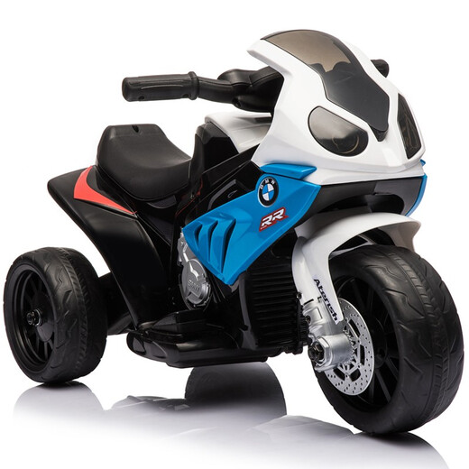 
BeRica BMW authorized infant and children electric car three-wheeled motorcycle can be seated for men, women, children toys, baby gift blue