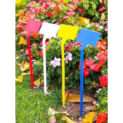 Ground label, plant label, gardening label, beveled floor label, flower label, 300 pieces, 27cm surface floor label, white