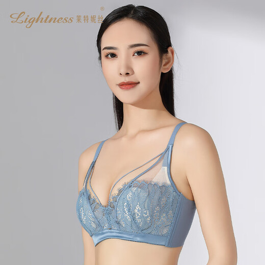 莱特妮丝（Lightness）深V聚拢水晶杯文胸PW1105 雅典蓝 80C