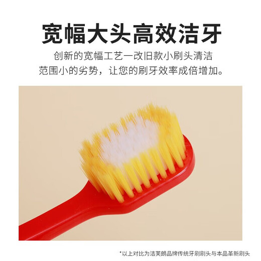 洁芙朗（JAFFRONG）宽头软毛牙刷细毛清洁护龈口腔护理情侣家庭装 经典宽头家庭款 4支