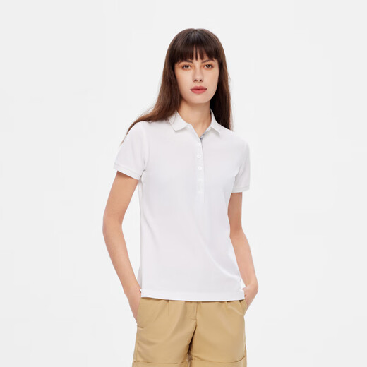 
AIGLE Aigao Spring and Summer EAGLEFEM S23 Women's DFT Quick Dry Moisture-Wicking and Air-Wicking Outdoor POLO Shirt Super Bright White AR653 40 (170/92A)