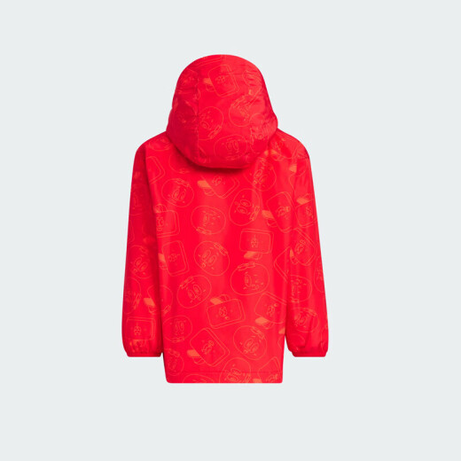 阿迪达斯（adidas）童装新年款中国红拼接运动休闲连帽夹克外套 JF3879红 15天价保