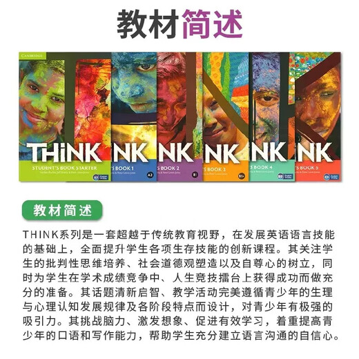 [Chinese picture genuine] Original imported Cambridge Think Starter 12345 level children's middle school English textbooks with online account think textbook thinking KET/PET exam teaching aids English training textbooks Chinese picture genuine textbooks Think 2