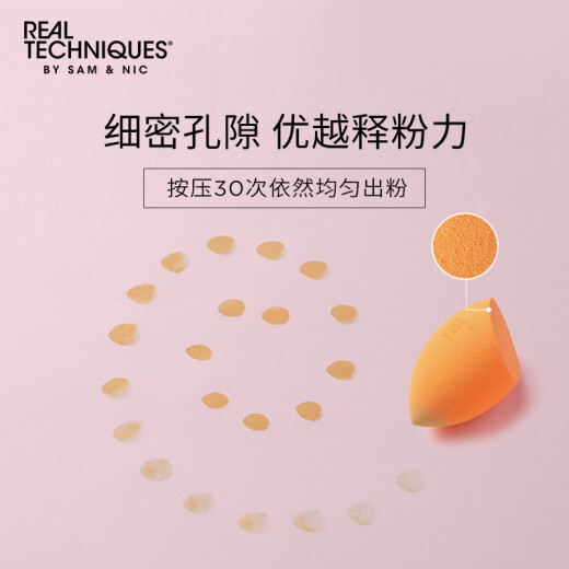 RealTechniques Beauty Egg Sponge Makeup Egg Non-Eating Powder 2 Pack (Wet and Dry Makeup Puff Water Drop Type)