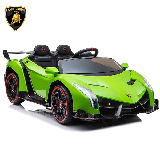 Xiaoyingxing [Lamborghini autorizado] Los juguetes de automóvil de automóviles de cuatro ruedas para el automóvil remoto de las cuatro ruedas para niños pueden sentarse en los niños y bebés, los neumáticos suaves de las cuatro ruedas [negro] asiento de cuero de control remoto