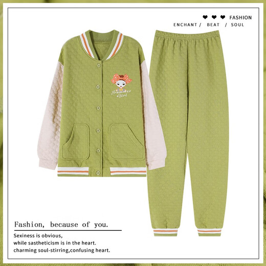 Comfortable shirt for women, winter pure cotton long sleeves, autumn and winter warmth thin cotton air cotton mezzanine, women's warm home clothing MC15271 M (recommended 80-100 Jin [Jin equals 0.5 kg])